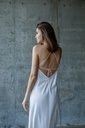 Fayna White Silk Midi Dress with Halter Neck 