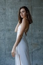 Fayna White Silk Midi Dress with Halter Neck 