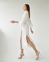 Kate White Silk Long Robe Kimono