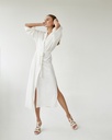 Kate White Silk Long Robe Kimono