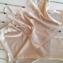Angelika Light Beige Silk Pajama Set with Lace