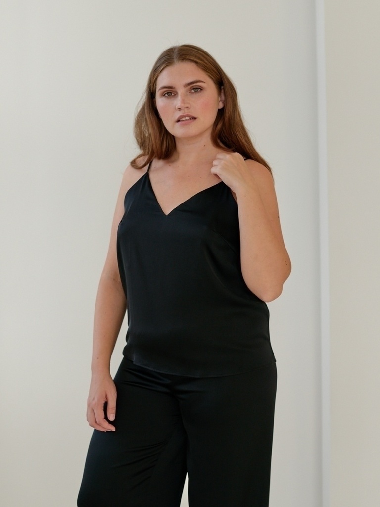 Classic Black Silk Pajama Set