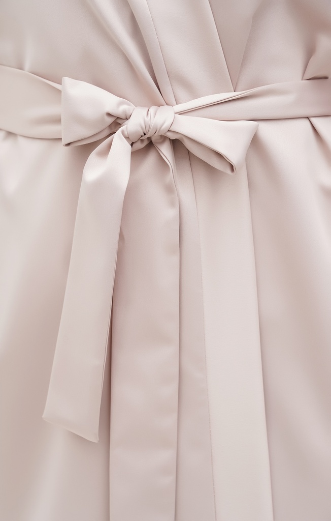 Kate Short Silk Robe Light Beige