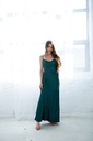 Green Silk Maxi Dress with Low Back
