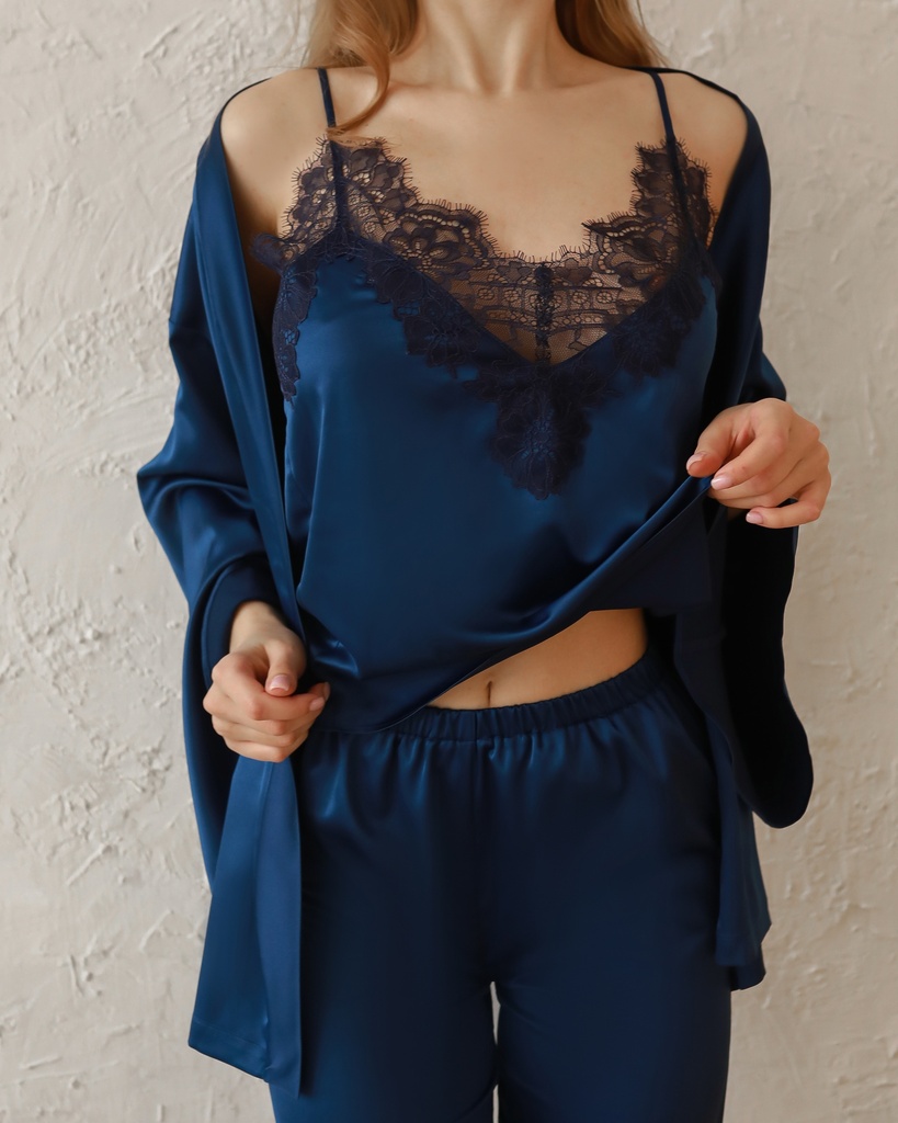 Шовковий топ з мереживним оздобленням "Анджеліка"