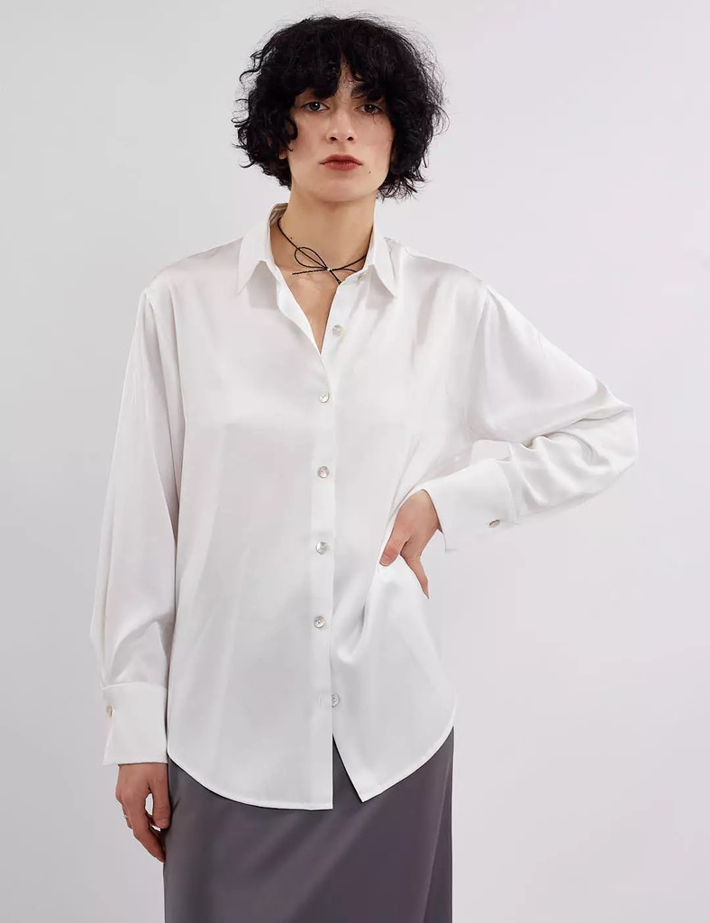 Morgan White Silk Blouse