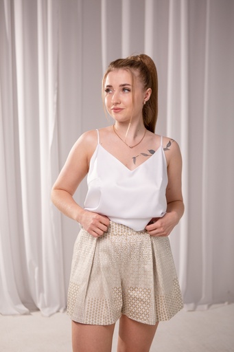 Білий шовковий топ "Класік"