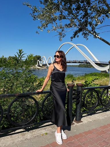 Classic Black Silk Tank Top