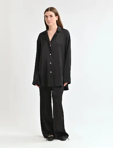 Dolly Black Silk Lounge Pants
