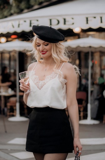 Angelika Ivory Silk Camisole with Lace