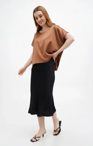 Luiza Brown Silk Blouse 