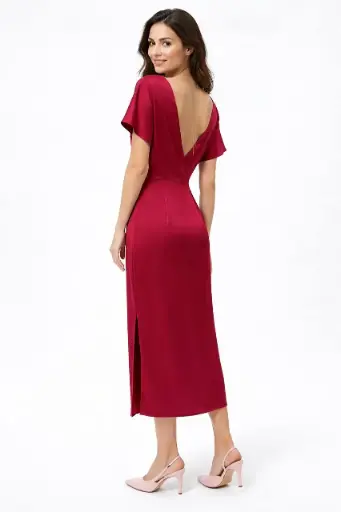 Rana Silk Midi Dress with a Wrap-effect Back