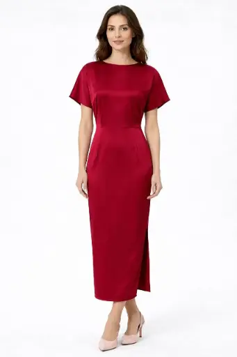 Rana Silk Midi Dress with a Wrap-effect Back