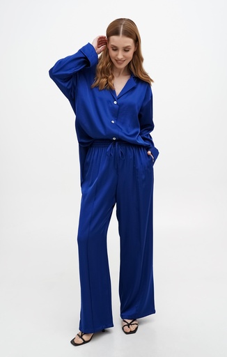 Dolly Blue Silk Loungewear Set  